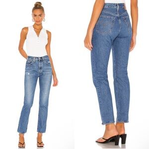 Levi’s 501 Straight Leg High Rise Denim Jean in Athens Dark 32 NEW